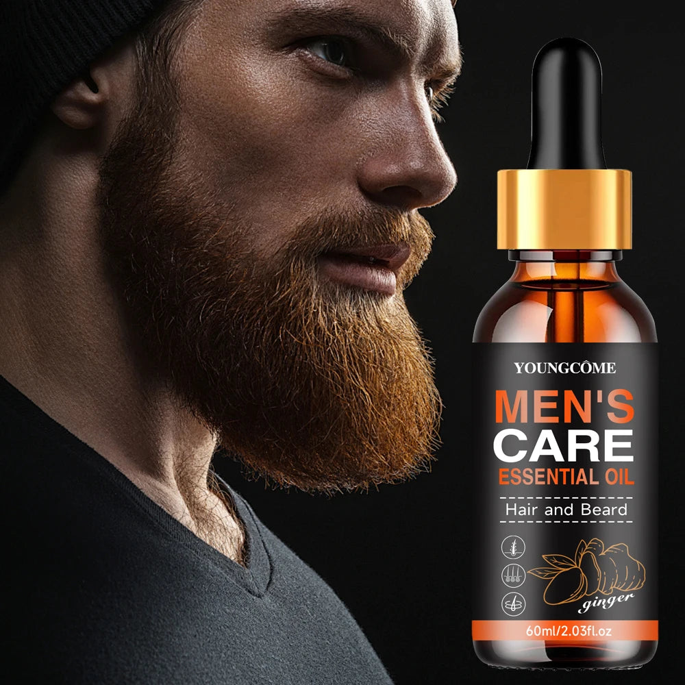 Men Beard Essential Oil Increase Moisturize Soft Smooth Nourish Thicken For Grooming Hair Facial Care Beard Growth Oil Care