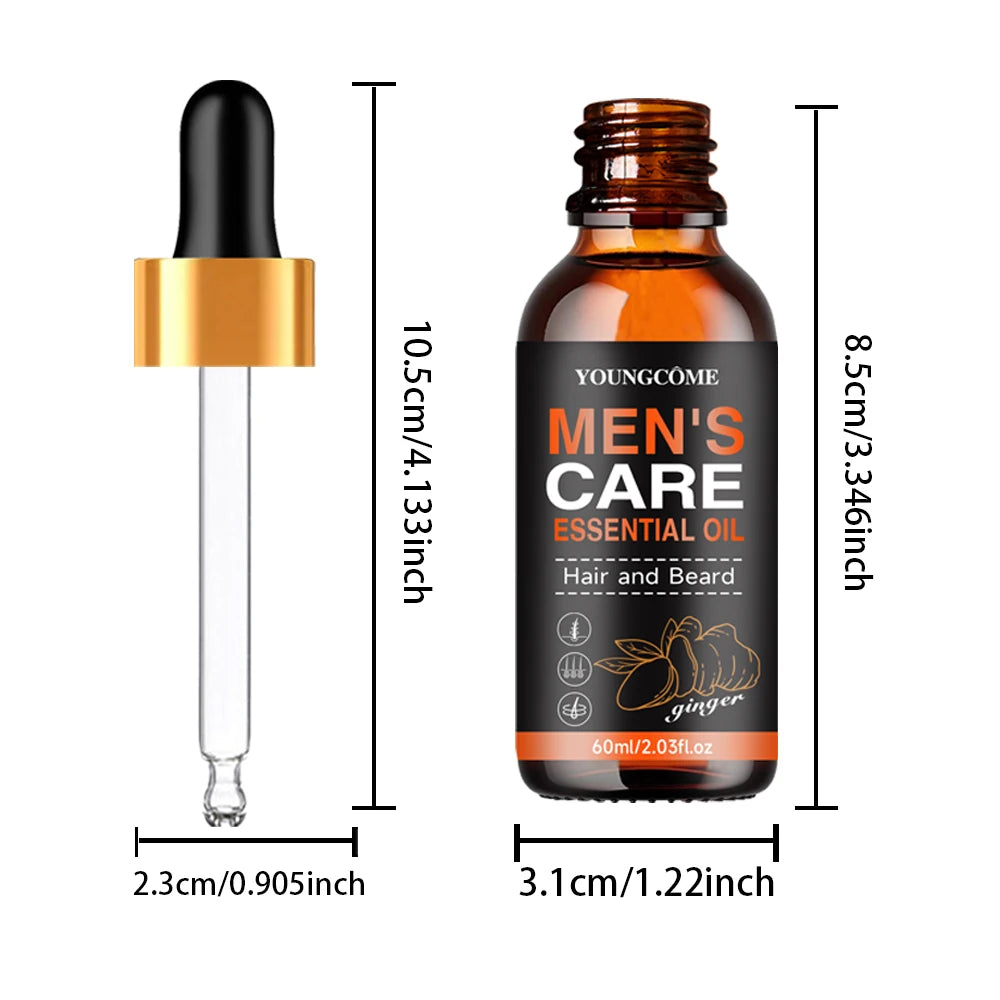 Men Beard Essential Oil Increase Moisturize Soft Smooth Nourish Thicken For Grooming Hair Facial Care Beard Growth Oil Care